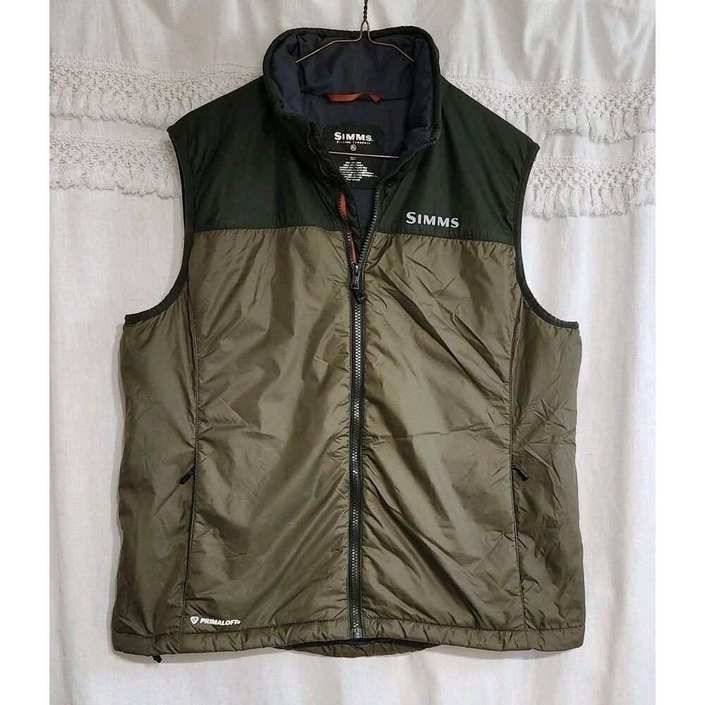Simms Midstream Insulated Vest XL Fit L Beetle Green Discontinued PrimaLoft Gold